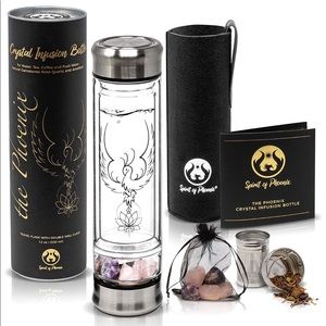 Phoenix Crystal Infusion Glass Water Bottle